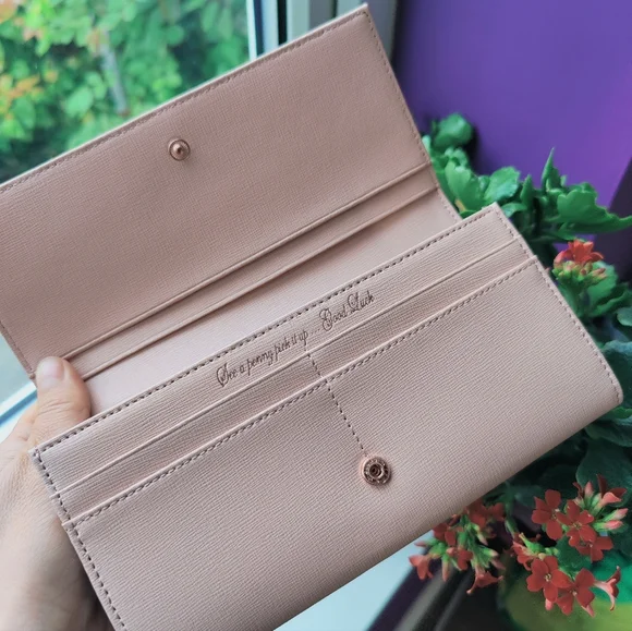 Ted Baker Leather Pale Pink Bow Matinee Purse New - Picture 9 of 13